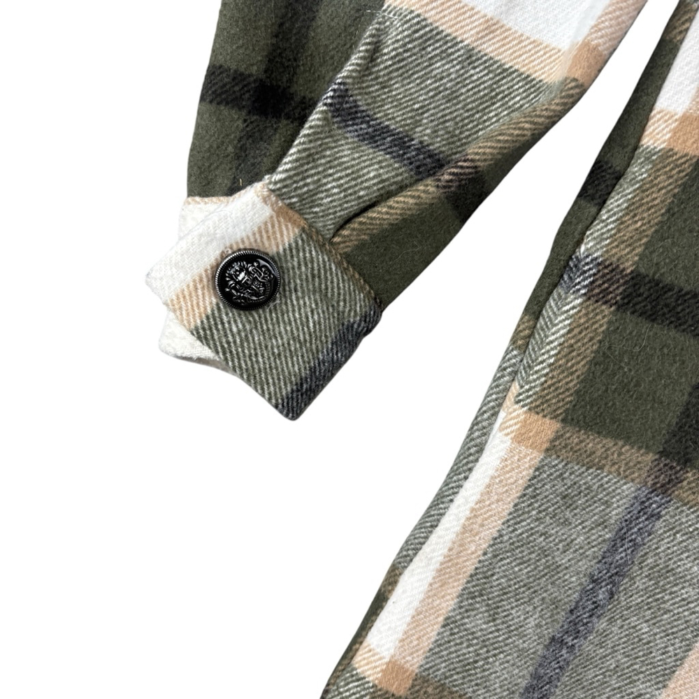 C By One Green Plaid Shacket SMALL - Picture 8 of 11